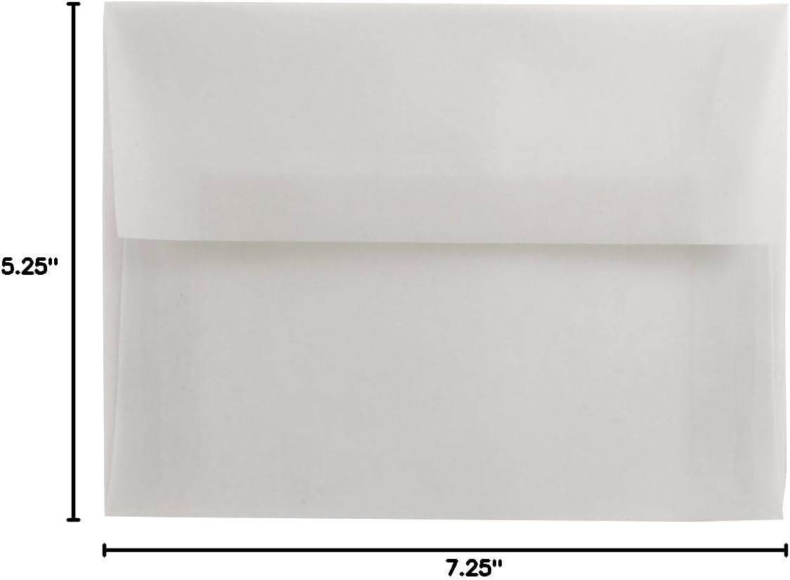 JAM PAPER Translucent Vellum Invitation Envelopes - Clear