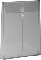 JAM PAPER Open-End Plastic Envelopes, Button & String