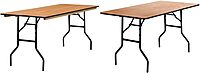Flash Furniture Rectangular Folding Banquet Table, 30-1/4in H x 30in W x 72in D, Natural/Black