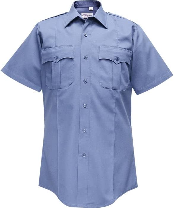 FLYING CROSS Duro Poplin Short Sleeve Shirt w/ Sewn-In Creases