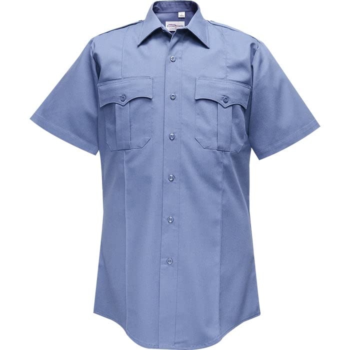 FLYING CROSS Duro Poplin Short Sleeve Shirt w/ Sewn-In Creases