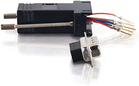C2G 02947 RJ45 to DB9 Male Serial RS232 Modular Adapter, Black 1.5 Inch