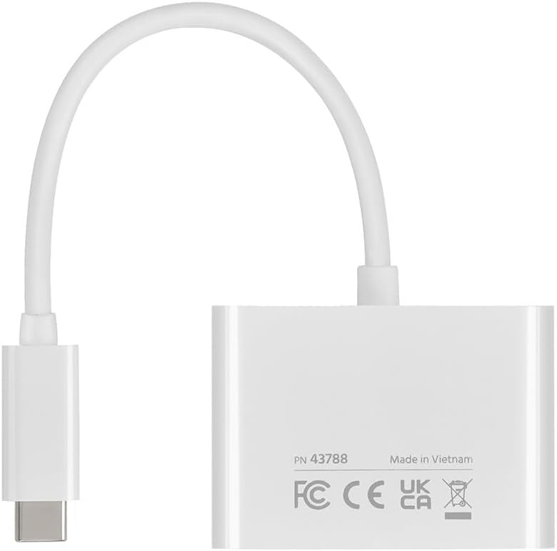 Monoprice 3-in-1 USB-C to HDMI Multiport Adapter - Compact and Portable, True Plug-n-Play