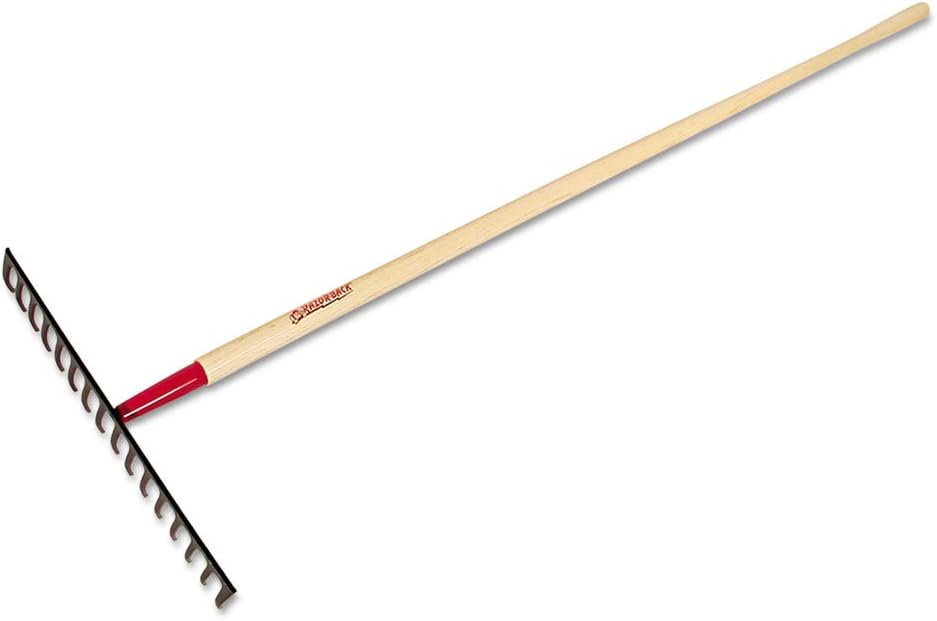 Razorback 60-Inch 16 Tine Forged Level Head Rake