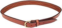 BIANCHI B9 Fancy Stitched Reversible Leather Belt, 1.75 in, Tan, Brass Buckle