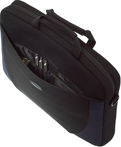 Targus Neoprene Slipcase Sleeve with Shoulder Strap for 17-Inch Laptops, Black with Blue Accents (CVR217)