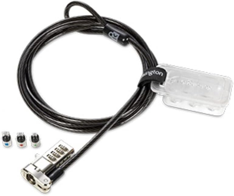 Kensington Universal 3-in-1 Combination Laptop Lock, Computer Security Locking Cable - Resettable Version (K62316WW), Black
