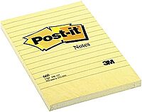 Post-it Super Sticky Notes, 4x6 in, 5 Pads, 2X The Sticking Power, Canary Yellow, Recyclable 9.6" x 5"