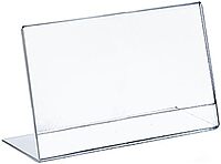 Azar Displays Acrylic L-Shaped Sign Holders, Clear - Pack of 10
