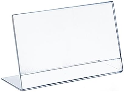 Azar Displays Acrylic L-Shaped Sign Holders, Clear - Pack of 10