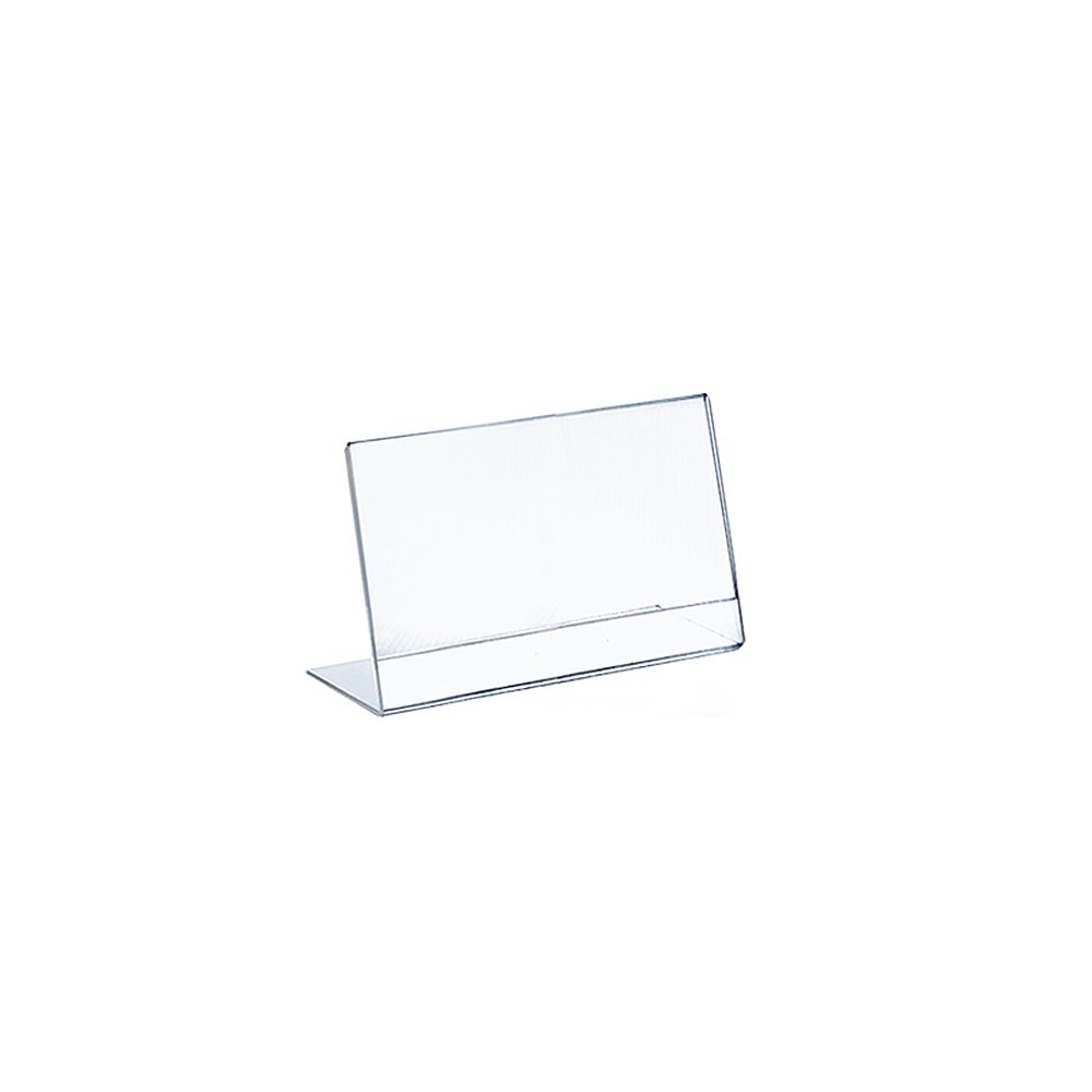 Azar Displays Acrylic L-Shaped Sign Holders, Clear - Pack of 10