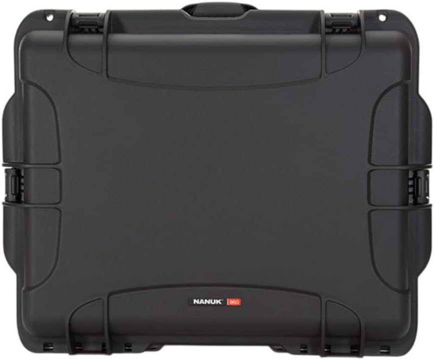 NANUK Wheeled Series 960 Lightweight NK-7 Resin Waterproof Protective Rolling Case with Foam, Black Case Cubed Foam Black
