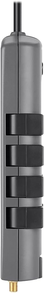 Belkin 12-Outlet Pivot Surge Protector, 4320 Joules, 8 ft Cord, Gray