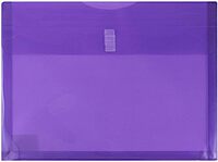 JAM PAPER Plastic Booklet Expansion Envelopes with Hook & Loop Closure - Letter