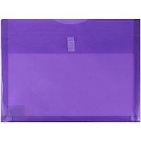 JAM PAPER Plastic Booklet Expansion Envelopes with Hook & Loop Closure - Letter