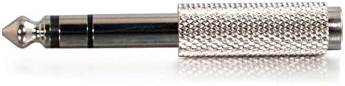 C2G/ Cables To Go 40639 1/4 Inch Stereo Male to 3.5mm Stereo Female Adapter, TAA Compliant, Silver