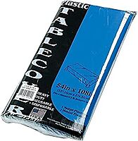 Tablemate 549BL Table Set Rectangular Table Cover, Heavyweight Plastic, 54 x 108, Blue, 6/Pack