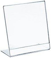 Azar Displays Acrylic L-Shaped Sign Holders, Clear - Pack of 10