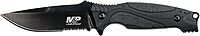 Smith & Wesson M&P M2.0 9in S.S. Full Tang Thin Fixed Blade Knife with 4in Drop Point Blade and Rubber Handle for Outdoor