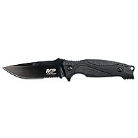 Smith & Wesson M&P M2.0 9in S.S. Full Tang Thin Fixed Blade Knife with 4in Drop Point Blade and Rubber Handle for Outdoor