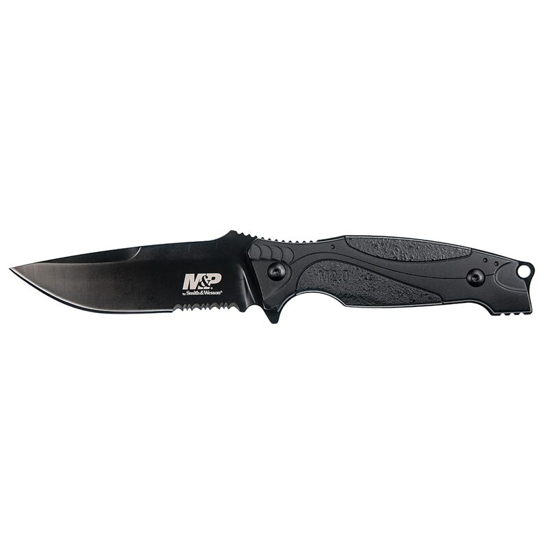 Smith & Wesson M&P M2.0 9in S.S. Full Tang Thin Fixed Blade Knife with 4in Drop Point Blade and Rubber Handle for Outdoor