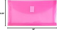 JAM PAPER Plastic Booklet Envelopes with Hook & Loop Closure - Pack of 12