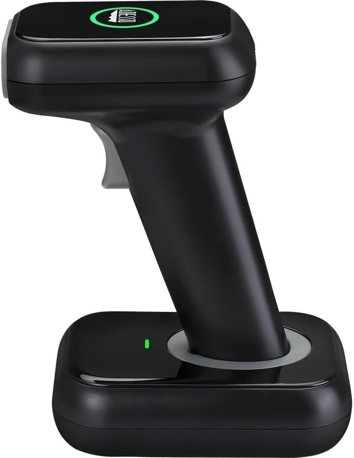 Nuscan 2700R Wireless Barcode Scanner with Charging Cradle - High-Speed 2D Scanning Engine, 120 FPS