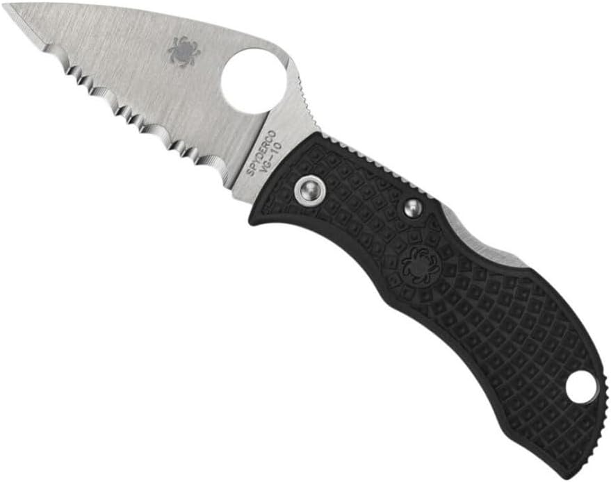Spyderco Manbug Leaf Folding Pocket Knife with 1.9" VG-10 Steel Blade and FRN Handle - EDC Knife for Men and Women