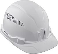 Klein Tools 60105 Hard Hat, Vented Cap Style, Padded Self-Wicking Odor-Resistant Sweatband, White