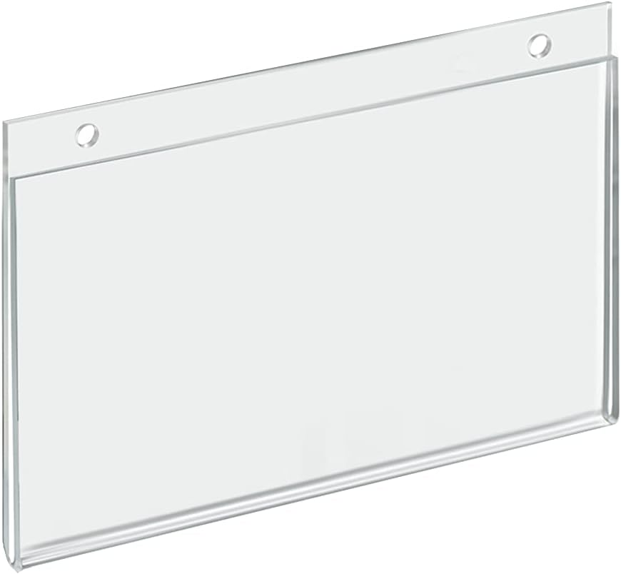 AZAR DISPLAYS U-Frame Wall-Mount Acrylic Sign Holders, Clear, Pack Of 10