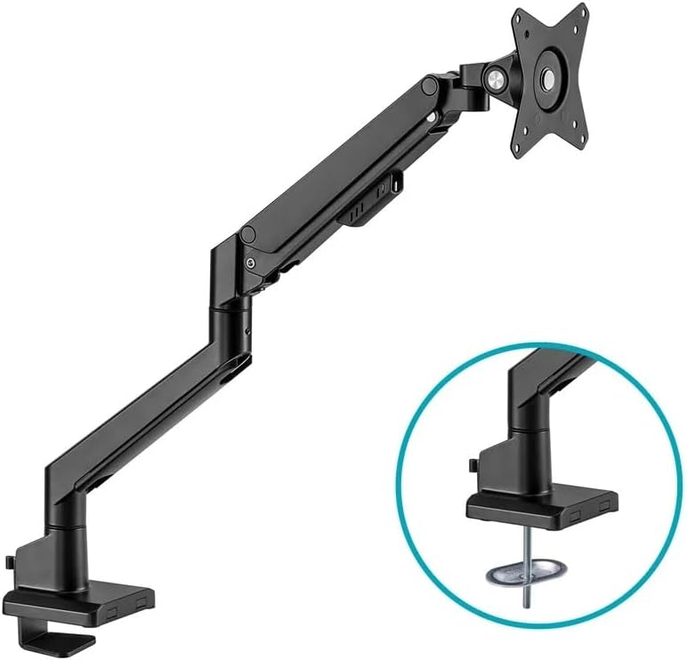 Monoprice Low Profile Single Monitor Gas Spring Desk Mount - Up to 32in/19.8 lbs Screens