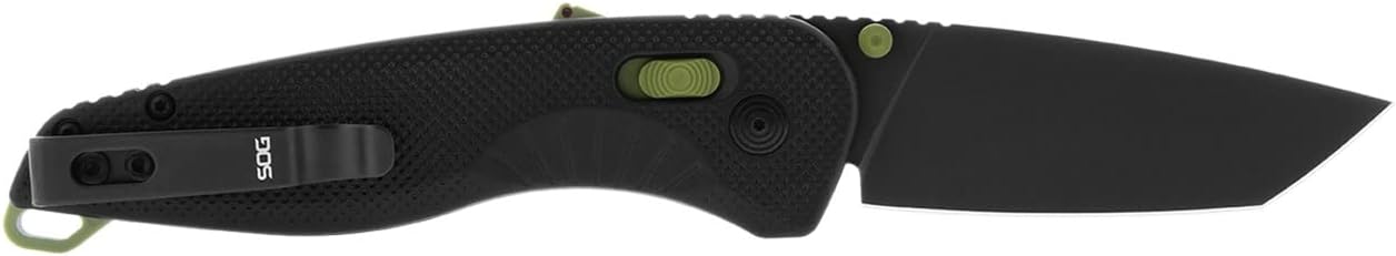 SOG Aegis AT Tanto Assisted Folding Knife, Ambidextrous AT-XR Lock, Heat-Treated D2 Blade, Ergonomic Handle