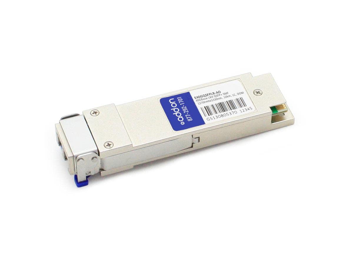 Add On Intel E40GQSFPLR Compatible TAA Compliant 40GBase-LR4 QSFP+ Transceiver (SMF, 1270nm to 1330nm, 10km, LC, DOM)