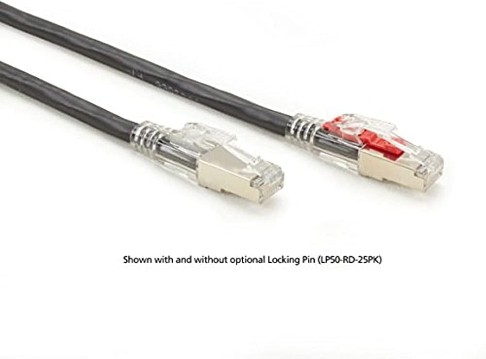 CAT6 250-MHZ Locking Snagless Stranded Shielded Ethernet Patch Cable - 5 ft - Black