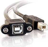 C2G USB Cable, USB Panel Mount, USB 2.0 Cable, USB B to B Cable, 1 Foot (0.3 Meters), Black, Cables to Go 28071