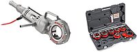 RIDGID 41935 Model 700 Hand-Held 120-Volt Power Drive, Silver & 36475 Model 12-R Exposed Ratchet Pipe Threader Set
