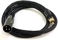 Monoprice 104776 3-Feet Premier Series XLR Male to RCA Male 16AWG Cable (2 Pack)