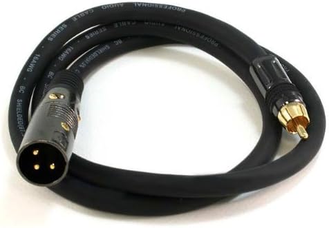 Monoprice 104776 3-Feet Premier Series XLR Male to RCA Male 16AWG Cable (2 Pack)