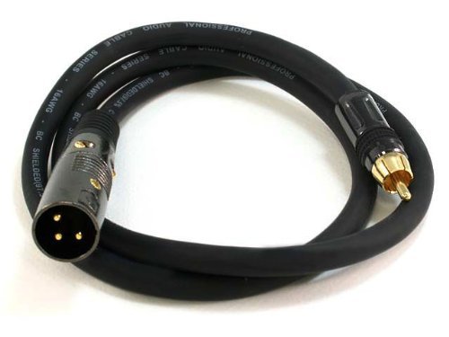 Monoprice 104776 3-Feet Premier Series XLR Male to RCA Male 16AWG Cable (2 Pack)