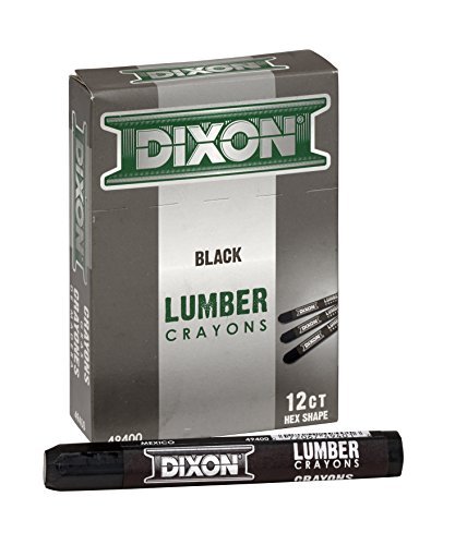 Dixon Ticonderoga 49400 Black Lumber Crayon, 0.5 x 4.5 inches