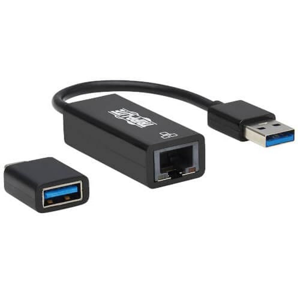 Tripp Lite USB C USB-A to RJ45 Gigabit Ethernet Network Adapter 2xM/F Black