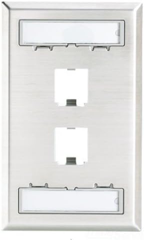 Panduit CFPL2SY 1-Gang 2-Port Faceplate, 304 Stainless Steel