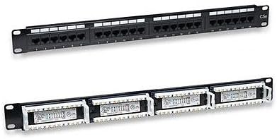 Intellinet 24 Port Cat5e Network Patch Panel Wall Mount– 1U Rack Height