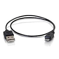 C2G Legrand USB A to B Cable, Male to Male USB Cable, Micro USB Cable, 18 Inch (1.5 Foot) Data Transfer Cable, Black USB Cord, 1 Count, C2G 27053