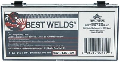 Best Welds 932-145-225 Bw-2x4-1/4 Glass Mag Lens 2.25 Diopter