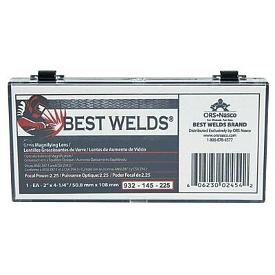 Best Welds 932-145-225 Bw-2x4-1/4 Glass Mag Lens 2.25 Diopter