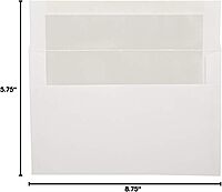 JAM PAPER A9 Foil Lined Invitation Envelopes - 5 3/4 x 8 3/4 - White with Ivory Foil - 25/Pack