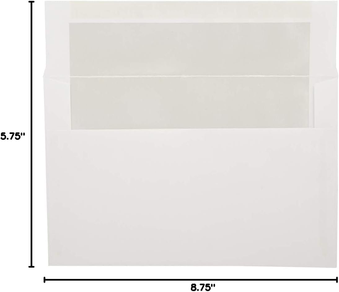JAM PAPER A9 Foil Lined Invitation Envelopes - 5 3/4 x 8 3/4 - White with Ivory Foil - 25/Pack