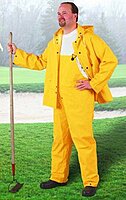 Rain Suit with Pants: Size X-Large, Non-Hazardous Protection, Yellow, Polyester & PVC