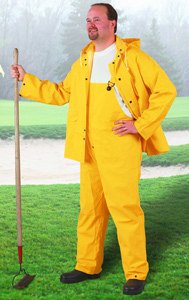 Rain Suit with Pants: Size X-Large, Non-Hazardous Protection, Yellow, Polyester & PVC